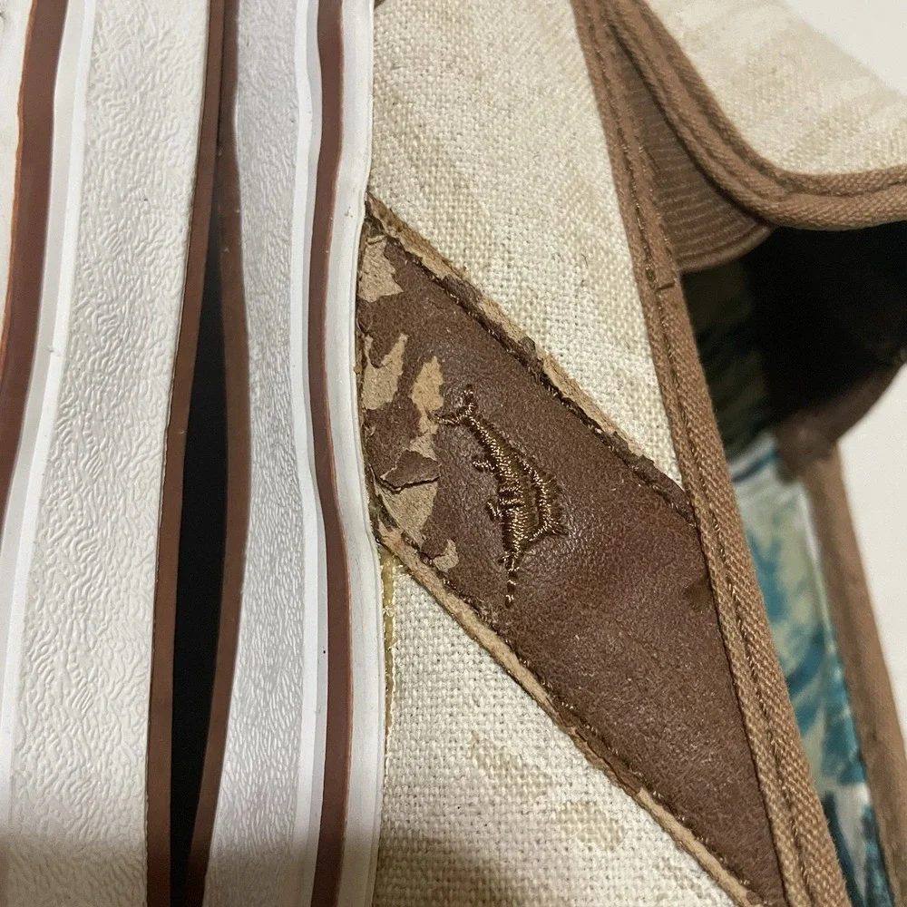 Tommy Bahama Men's Pacific Ridge Slip-On Shoes Size 10 Tan Palm Fronds